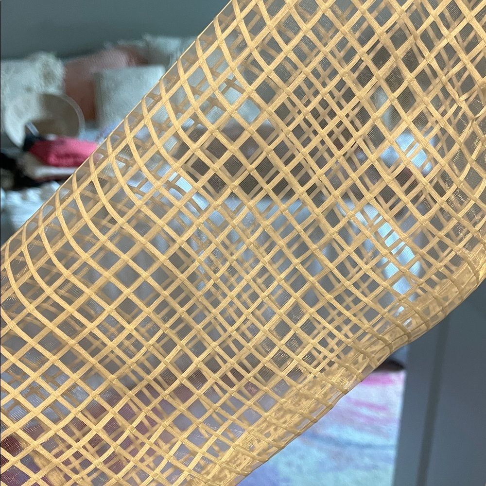 White Sheer Grid Pattern Top - image 2